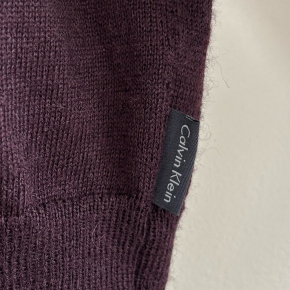 Calvin Klein wool blend Gray and Purple Half-Zip Sweater Sz M - Picture 4 of 10